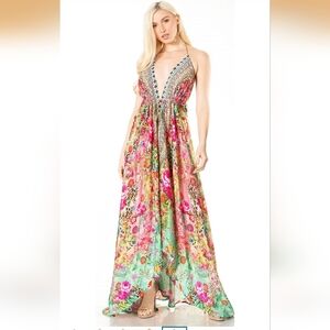 Sakkas Lizi 2 Women's Maxi High-Low Halter Handkerchief Dress New With Tags Qty1